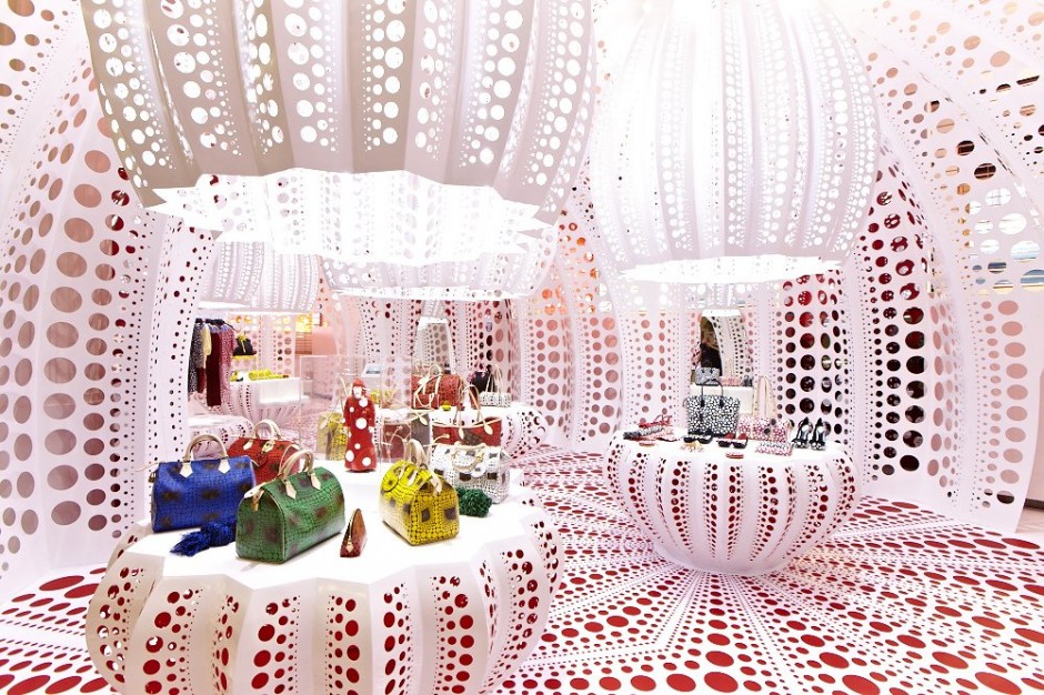 Louis Vuitton store decorated by japanese artist Kusama Yayoi