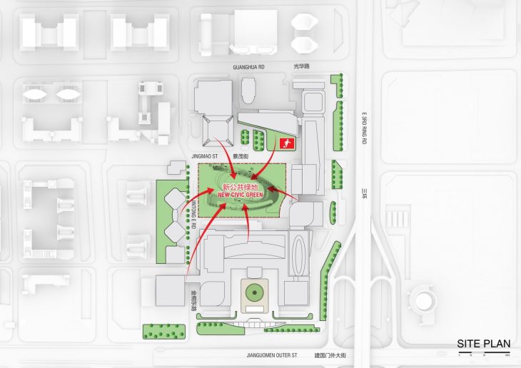 China World Trade Center Phase 3C Beijing China by Andrew Bromberg at Aedas_site plan 730x516